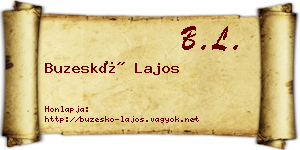 Buzeskó Lajos névjegykártya
